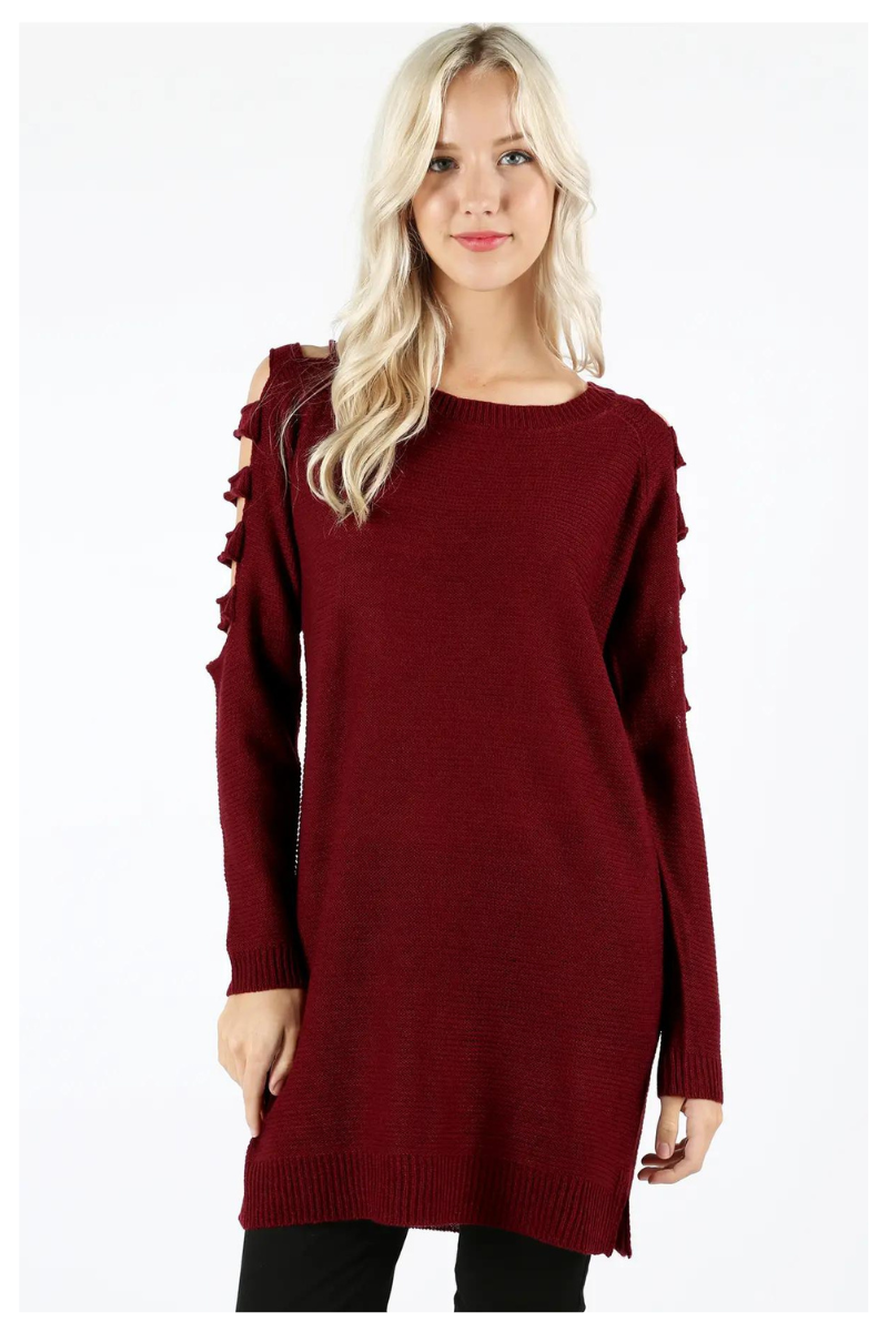 That Burgundy Tunic Sweater- Curvy Girls