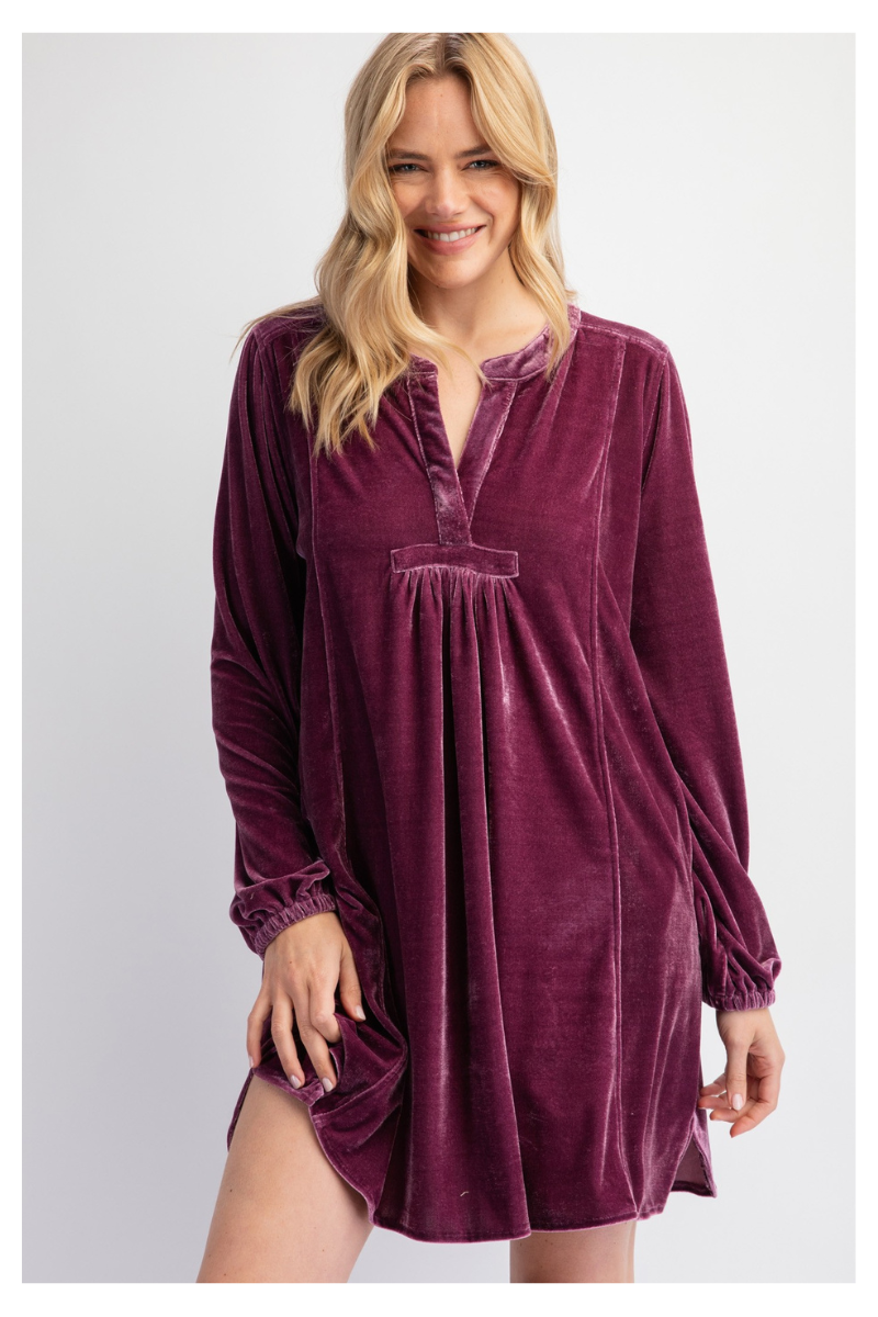 Plum Fantasy Velvet Dress