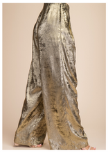 Load image into Gallery viewer, Gold Foil Wide Leg Pants
