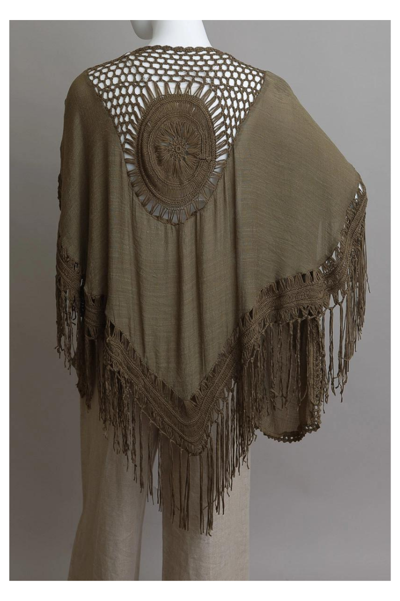 A Boho Kimono in Dusty Olive