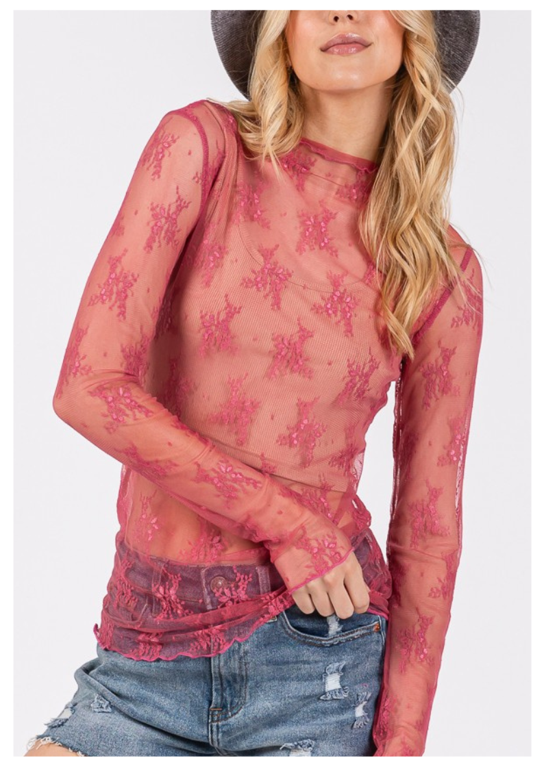 Lace Layering Top Sweet Rose