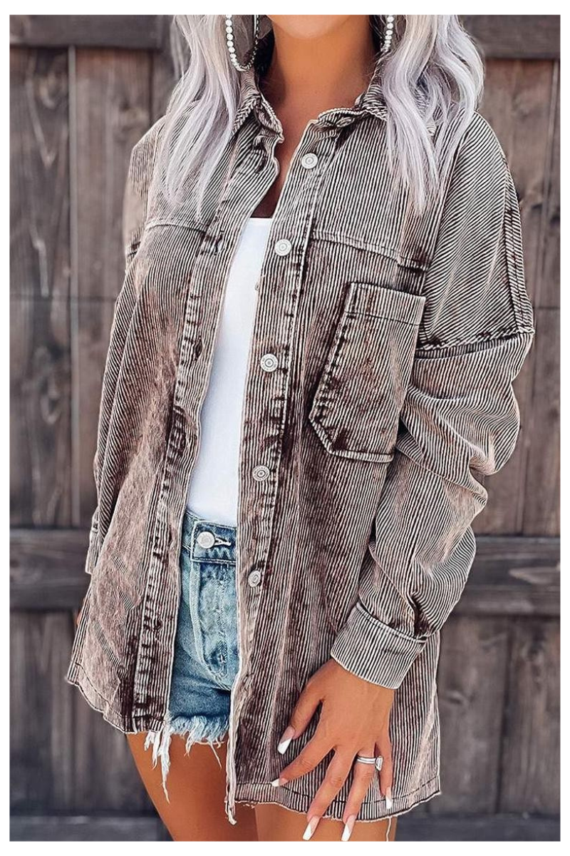 The Rustic Brown Corduroy Shacket